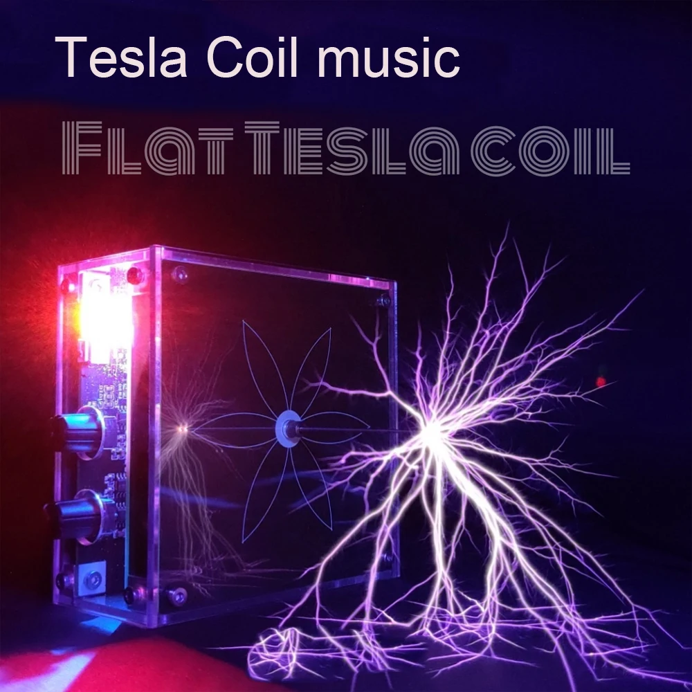 

Tesla Coil music bluetooth 120w max 10cm arc magnetic storm coil palm arc touchable lightning frequency & voltage generator