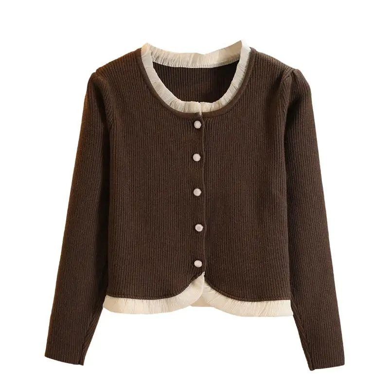 Подол асимметричный кружевной толстый кардиган осенне-зимняя утолщенная