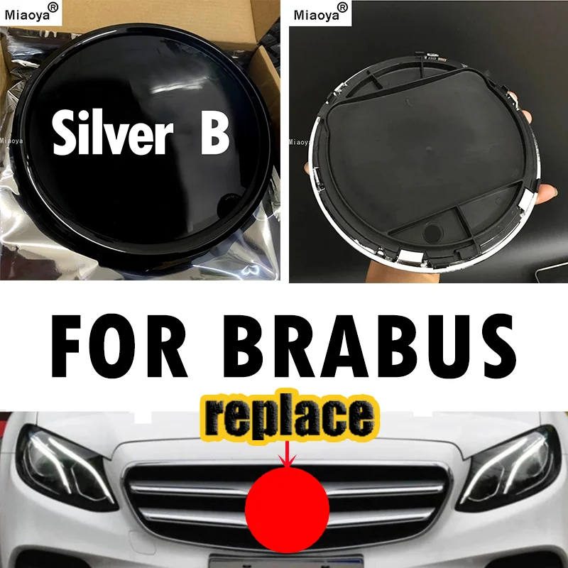 

3D Mirror Logo Grill Front Emblem For mercedes brabus W205 W212 W213 W204 W176 W246 W177 ML W166 W205 CLA C117 A B C E G GLC GLE