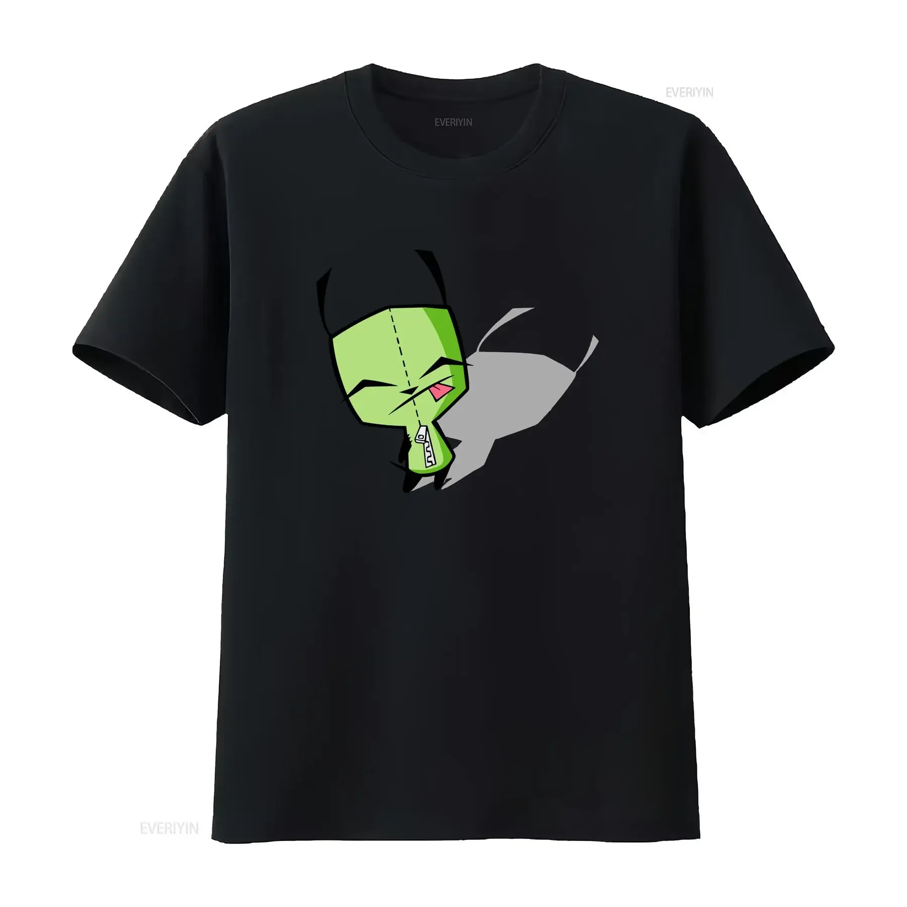 Фото Футболка Invader Zim Gir Shadow в винтажном стиле, с эффектом потертости, эластичная, дизайнерская одежда для мужчин, унисекс, дышащая, легкая, для повседневной носки №1
