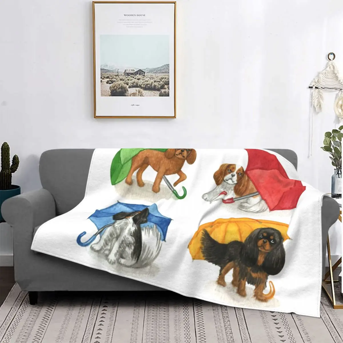 

Spaniel Blanket Warm Fleece Soft Flannel Pet Lover Dog Throw Blankets for Bed Sofa Car Autumn Cute Cavalier King Charles