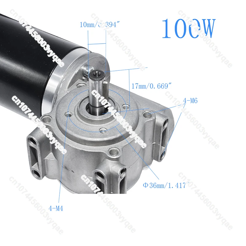 Двигатель постоянного тока 24 В 60 Вт 100 С червячным редуктором с высоким крутящим
