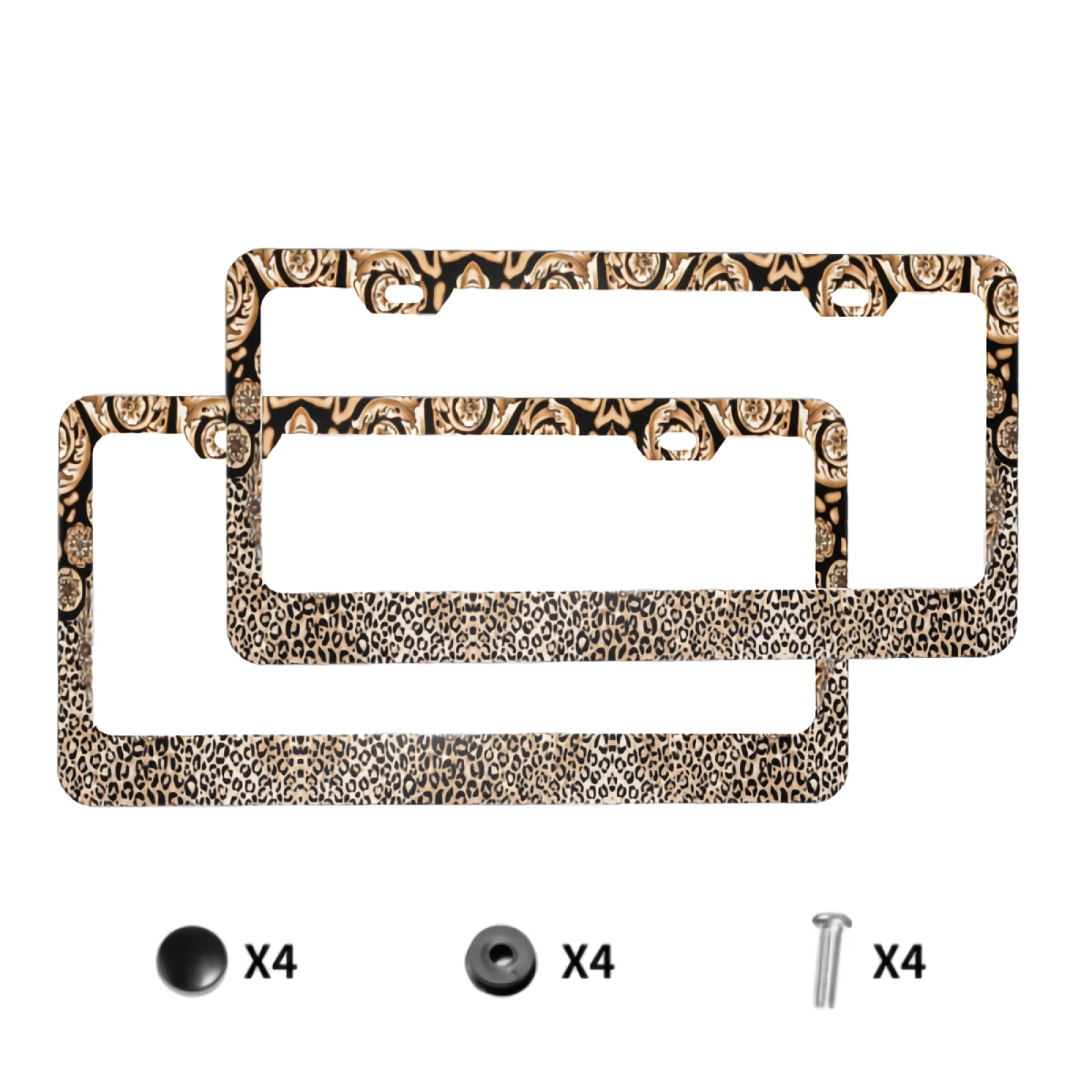 

2 шт./упаковка, рамки для номерного знака с леопардовым принтом