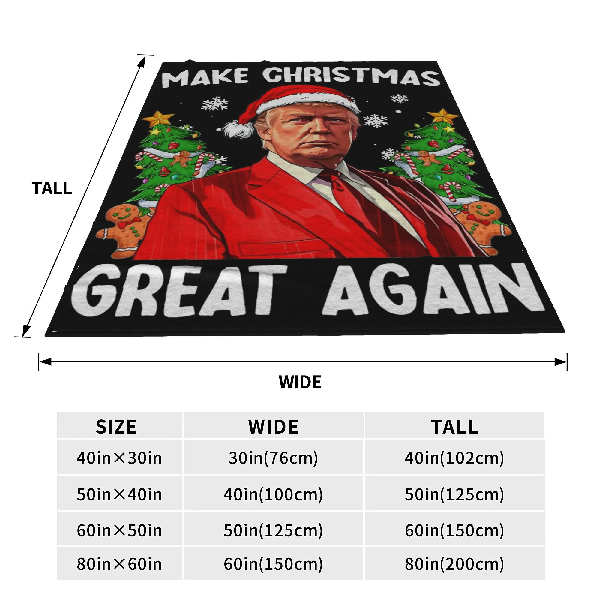 Сделай рождественское снова великим забавное подарочное одеяло Санта-Топ 2024