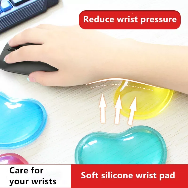 

Silicone Heart-shaped Computer Mouse Wrist Pad 3D Wavy Comfort Gel Computer Mouse Hand Wrist Rests Support Cushion Pad Office