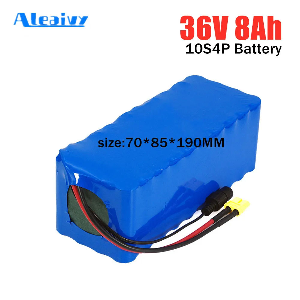 

Aleaivy 36V 8AH battery pack 10s4p 18650 lithium ion rechargeable battery 500W for electric bike moped scooter