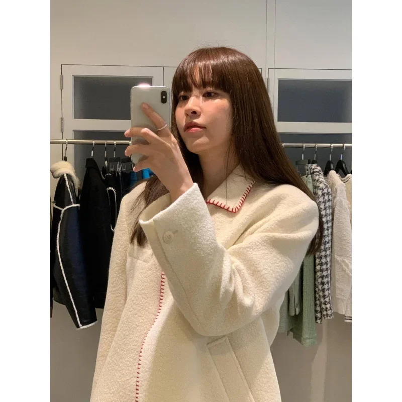 Корейское шерстяное пальто с лацканами Dongdaemune Sensibility для женщин 24 весна-лето 2023