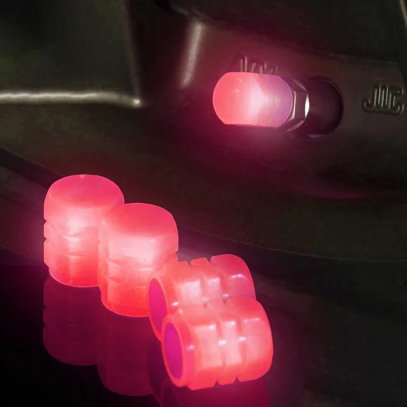 

C3 Red Blue Luminous Tire Valve Cap Car Motorcycle Bike Tyre Hub Glowing Caps Dustproof Nozzles Cover Tire Decoration Tools