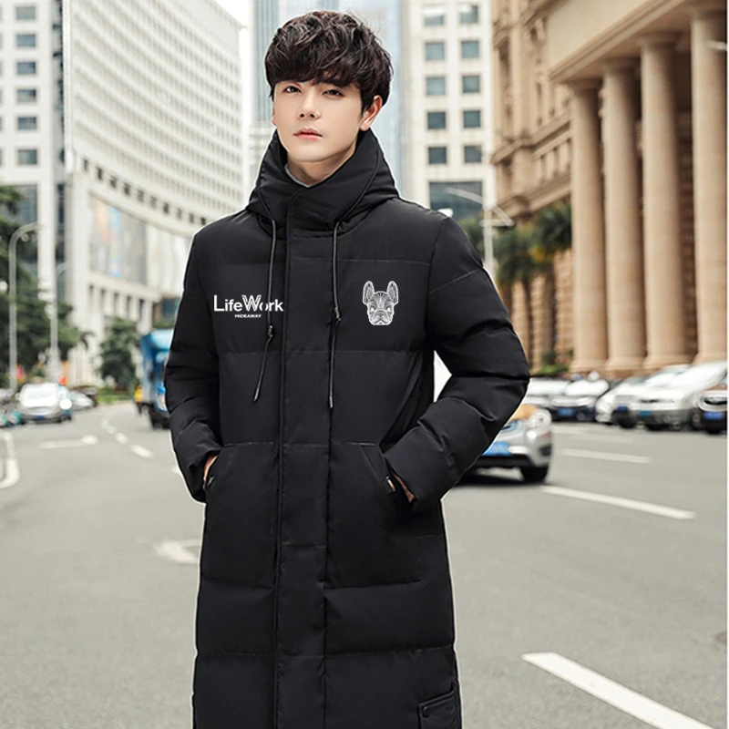 

2023 LIFEWORK NEW long Cotton Padded Jacket for Men Warm Winter Casual Coats Men Fashion Clothing Down Jacket