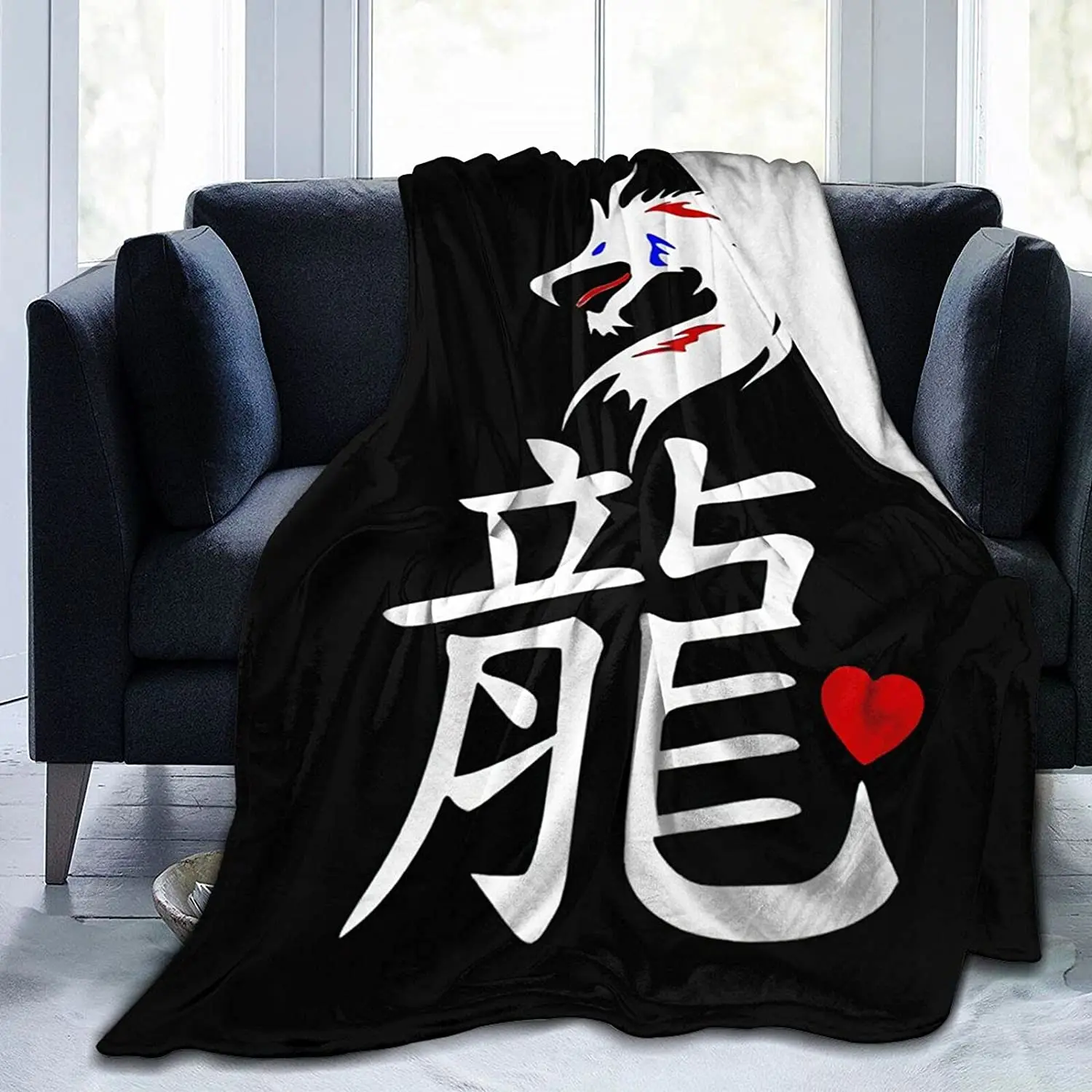 

Chinese Characters Blanket Soft Flannel Blanket Digital Printing All-Seasons Blanket Lightweight Woolen Blankets 60"X50"