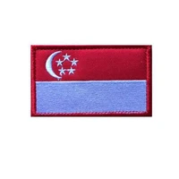 singapore flag armband embroidered patch hook loop iron on embroidery velcros badge military stripe