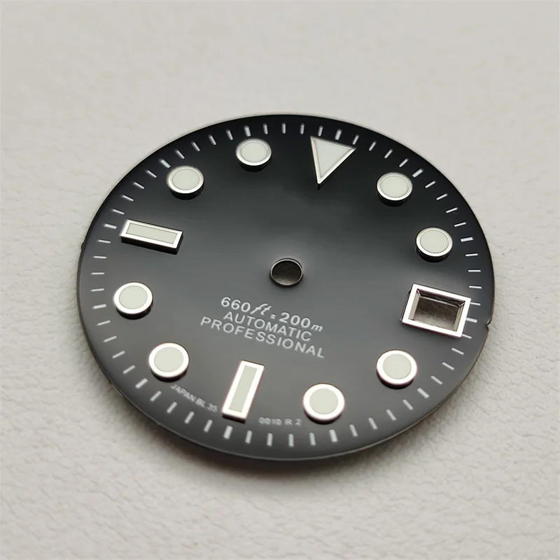 Horloge Onderdelen Dial Fit Nh35 Wijzerplaat Nh35a Skx007 Skx009 Meer Stijl ..... Nh35 Case Nh35 Beweging Groene Lichtgevende