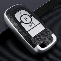 leather tpu car key cover case protect for ford fusion mustang explorer f150 f250 f350 ecosport edge s max ranger lincoln monde