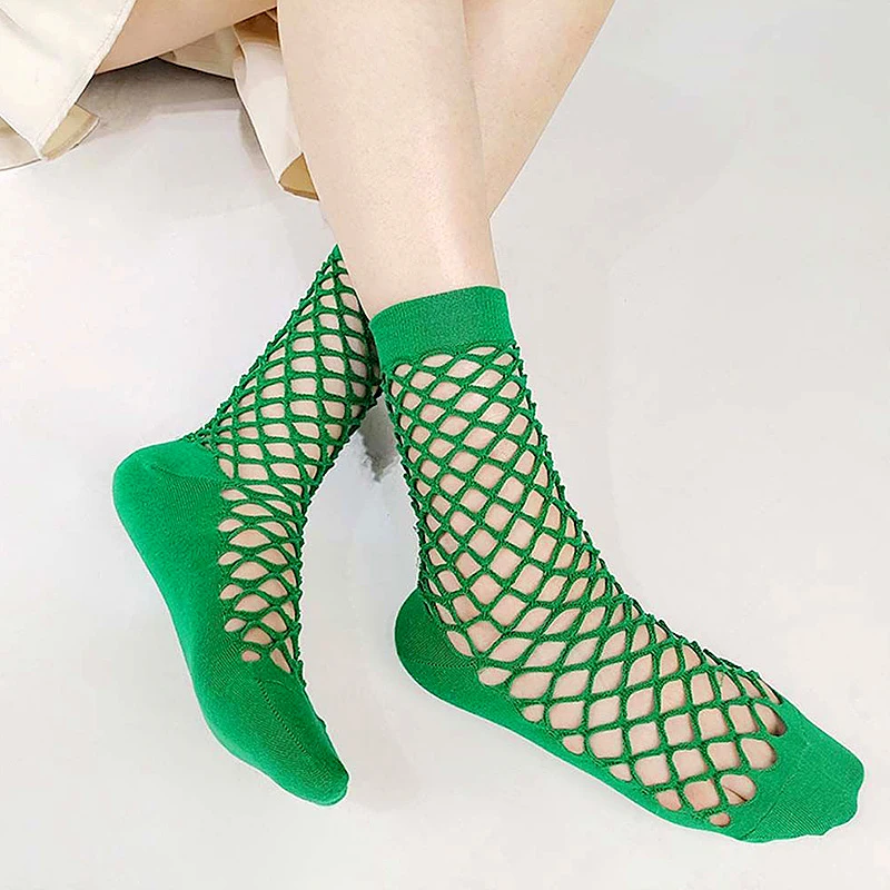 

Летние носки с большими отверстиями, стильные сетчатые летние крутые носки для рыбалки, супер дышащие носки средней длины из хлопка, женские носки