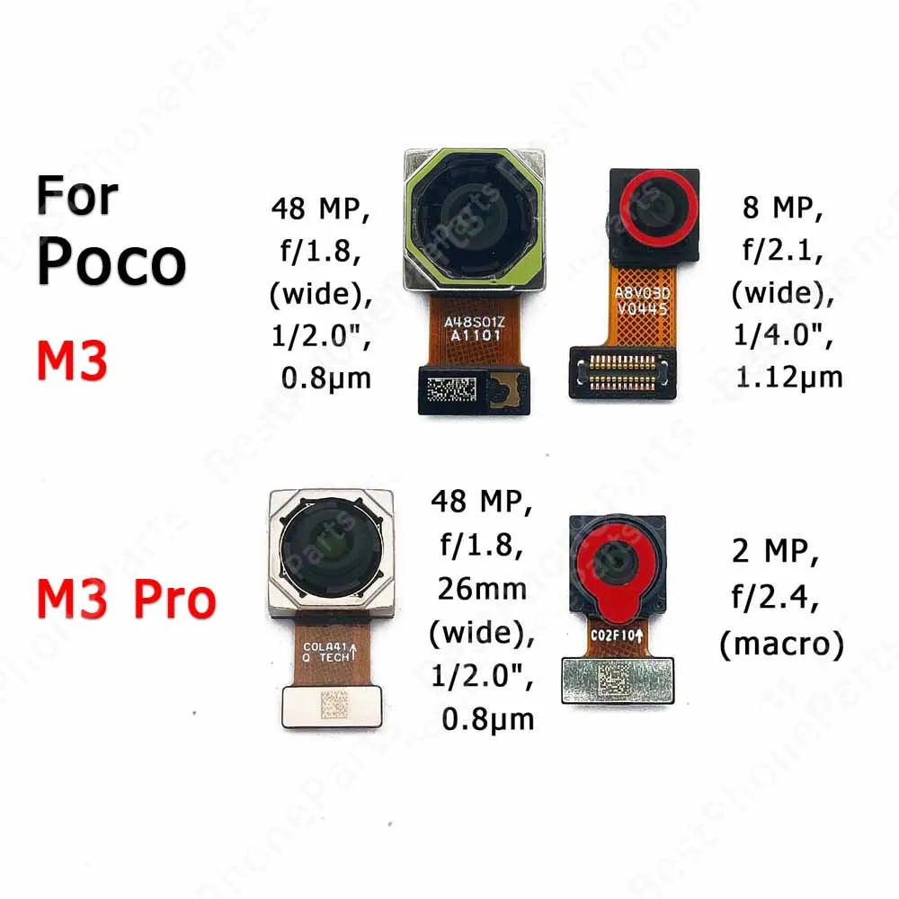 Задняя фронтальная камера для Xiaomi Mi Poco M3 Pro M3Pro оригинальный модуль задней камеры