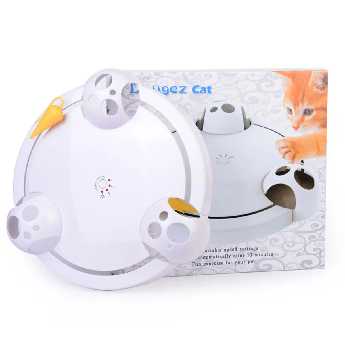 

Interactive Electric Cat Rotating Toy Funny Automatic Spinning Turntable Cat Catching Mouse Toys Amusement Plate Training Tool