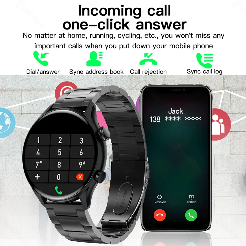 Новинка 2022 Смарт-часы с NFC мужские часы AMOLED экраном 390*390 HD поддержкой звонков по