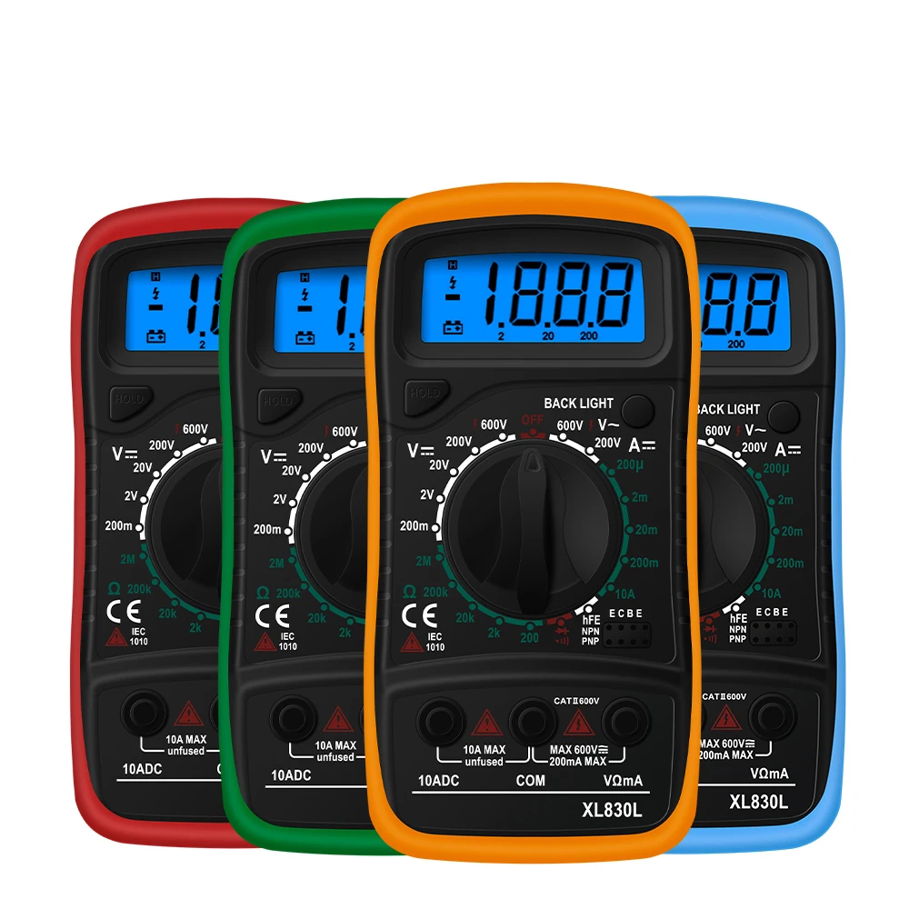 

Handheld Digital Multimeter With LCD Backlight AC/DC Ammeter Voltmeter Ohm Voltage Tester Meter Multimetro Electrical Multimeter