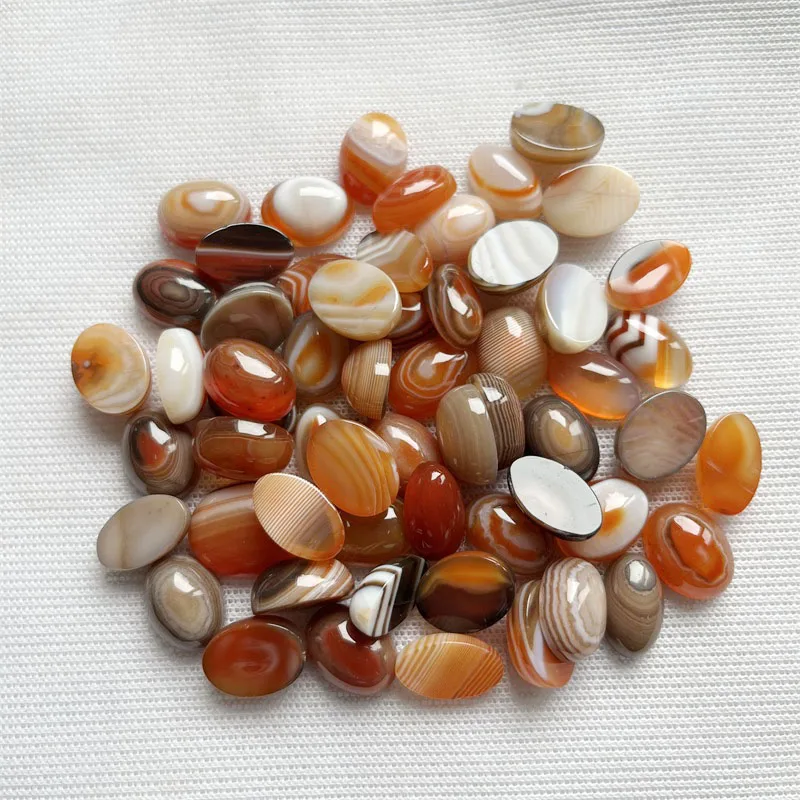 Овальные полукруглые бусины из агата, 5 шт.