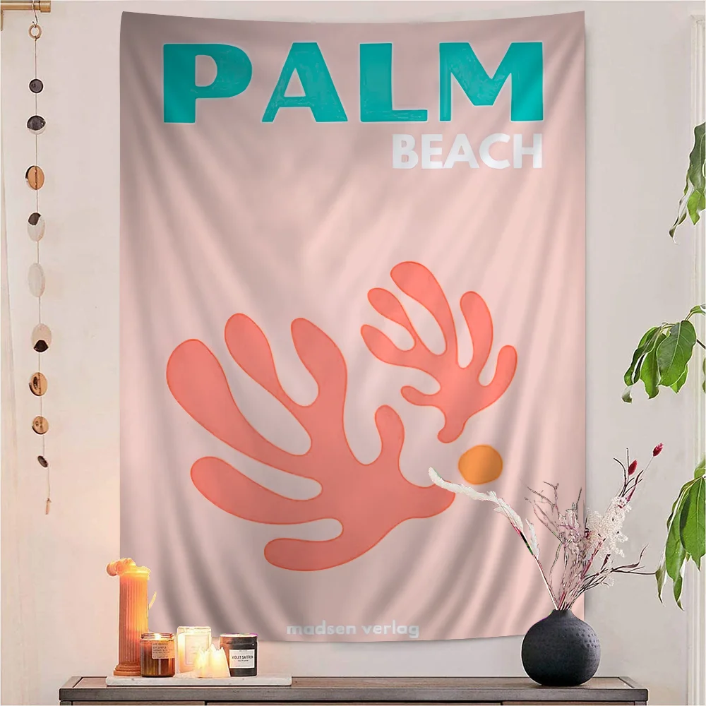 Современный Живописный Дорожный Настенный Гобелен Микано Пальма Майами Большой