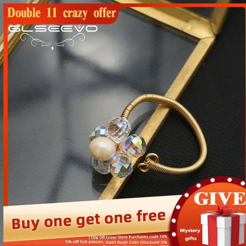 

GLSEEVO Coral Flower 925 Sterling Silver Ring For Women Original Adjustable Ring Fine Jewelry Customizable Party Gift GR0223