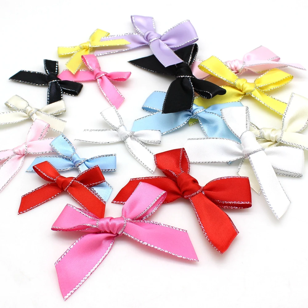 50 шт./лот 3 5*4 см красочные ленты банты полиэстер ручной работы атласный бант