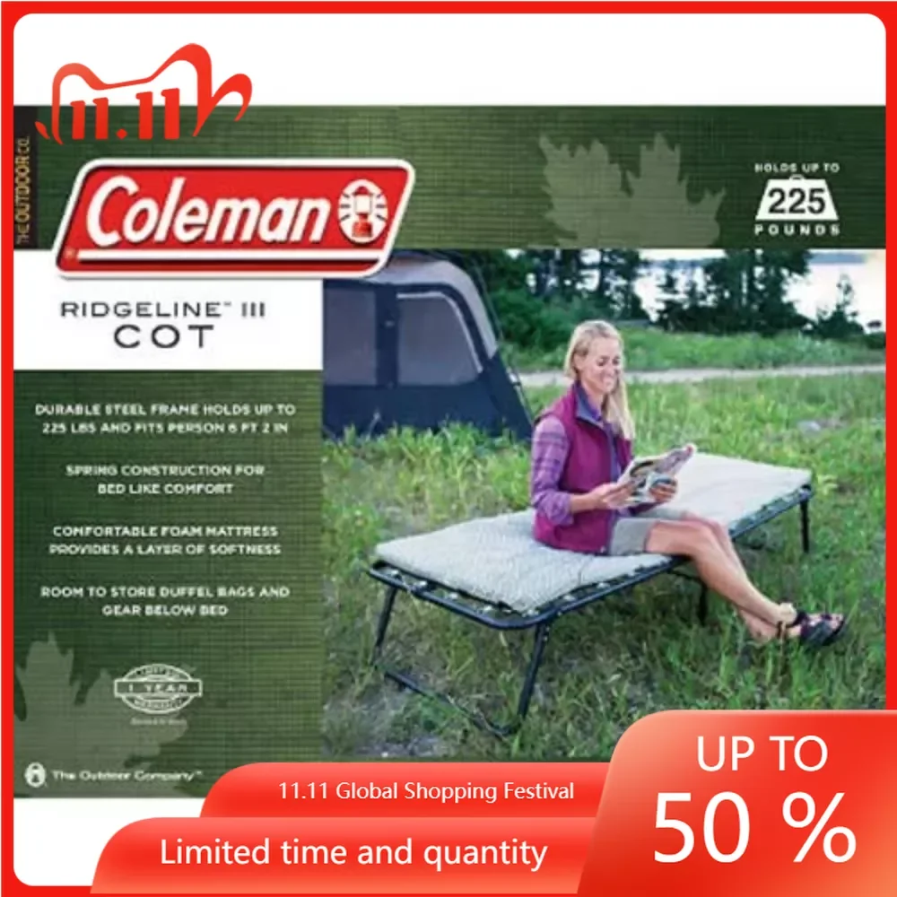 

Бежевая Подушка Ridgeline для кемпинга, кроватка с поролоновым покрытием, складная кровать с матрасом, портативные складные кровати, бесплатная доставка