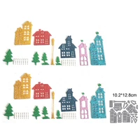 metal cutting dies building house tree fence set cut die mold card scrapbook paper craft knife mould blade punch stencls