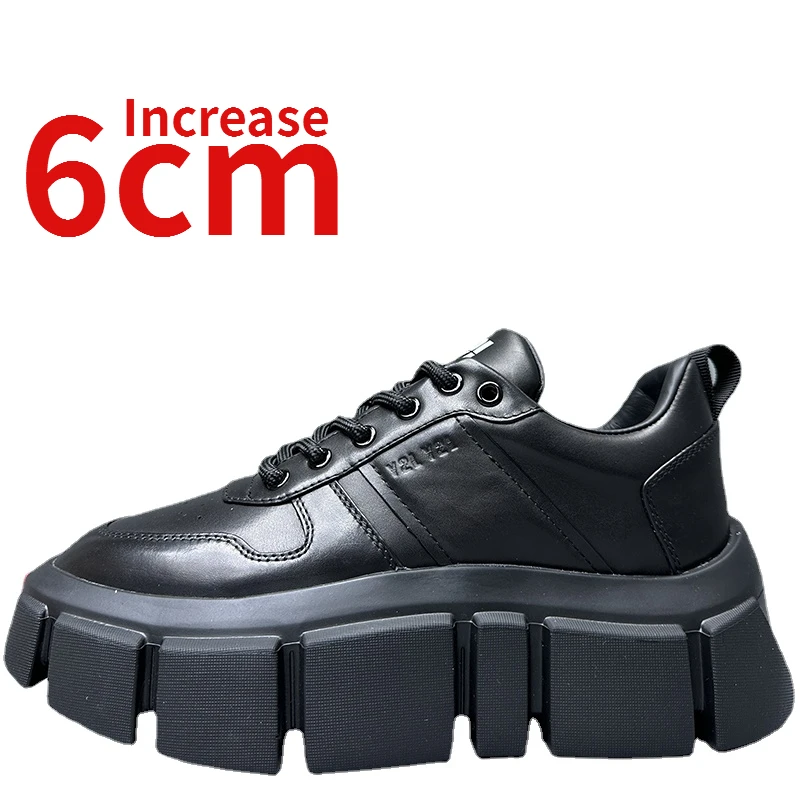 

Мужские кроссовки из натуральной кожи, с вырезами, 6 см