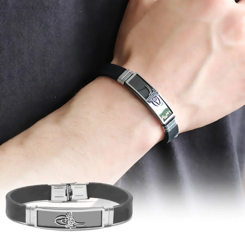 

Tuğra Design Black Leather-steel Kombinli Male Bracelet