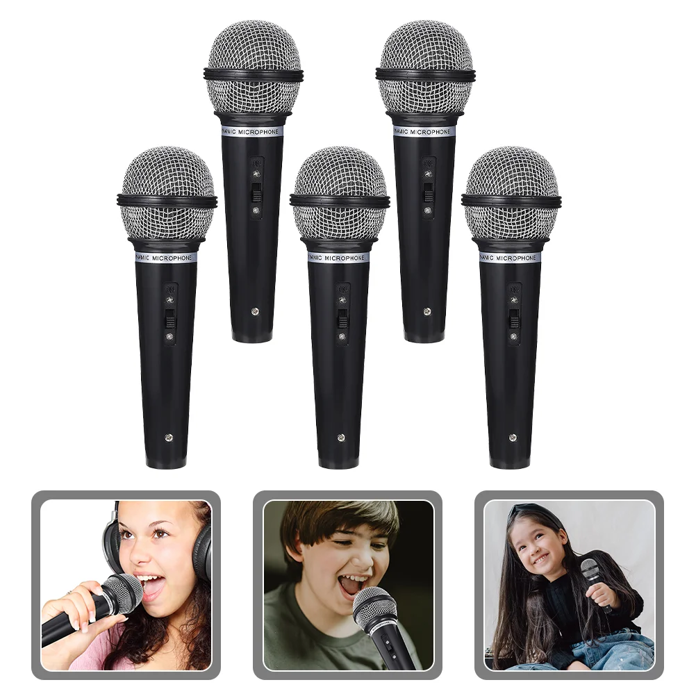 

Реалистичный микрофон, 5 шт., реквизит, игрушка, искусственная игрушка для косплея, детская имитация игры, мини