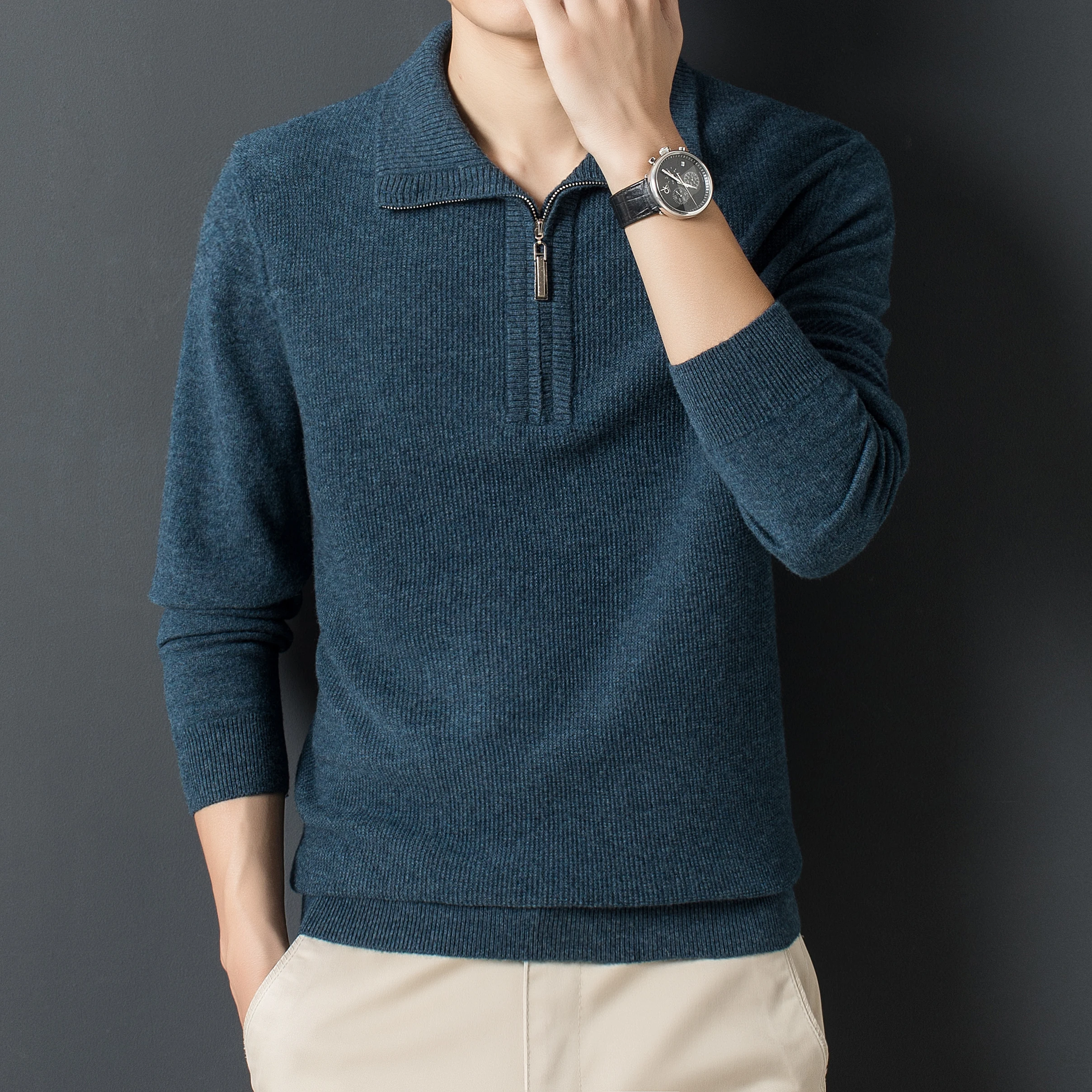 

High Quality 100％ Cashmere Sweater Knitted Sweaters Roupas Masculinas Designer Clothes Pullover Men's Korean Fashion Wool Sweter