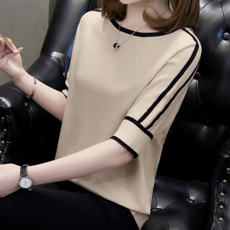 

NK1330 Women's Sim-line Color-colored Half-sleeved Kit Ttee