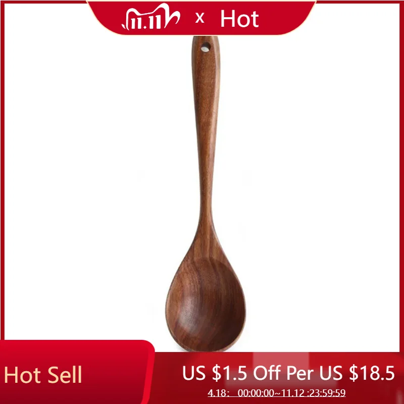

1* Wooden Indian Rosewood Spoons Spatula Kitchen Cooking Wood Utensils Tool US