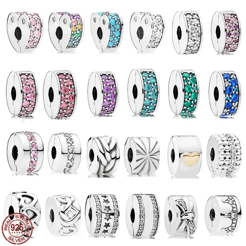 

Hot selling 925 sterling silver classic round heart shaped clasp beads fit original Pandora bracelets DIY exquisite jewelry gift