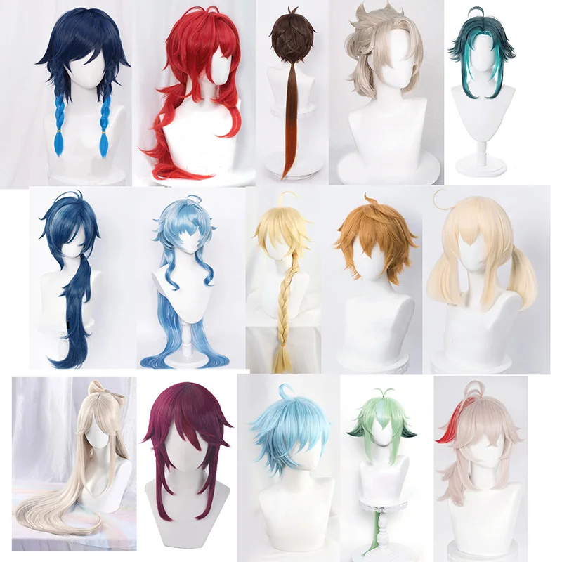 

Genshin Impact Venti Diluc Zhongli Albedo Xiao Kaeya Ganyu Hu Tao Aether Tartaglia Klee Ningguang Rosaria Sucrose Cosplay Wigs