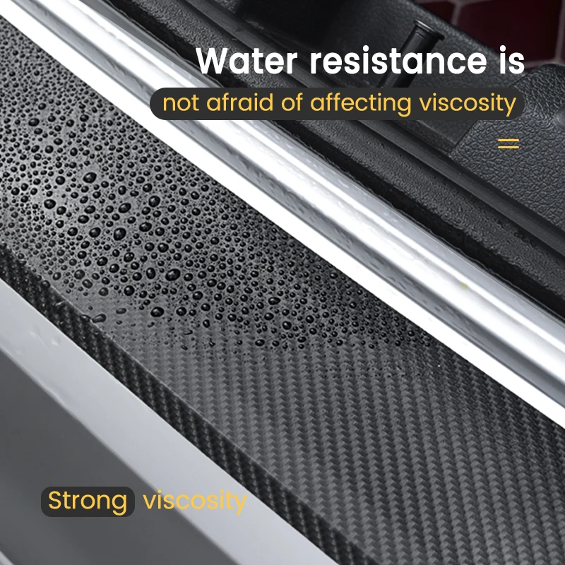 Защитная Наклейка на задний бампер автомобиля из углеродного волокна для Ford Mustang