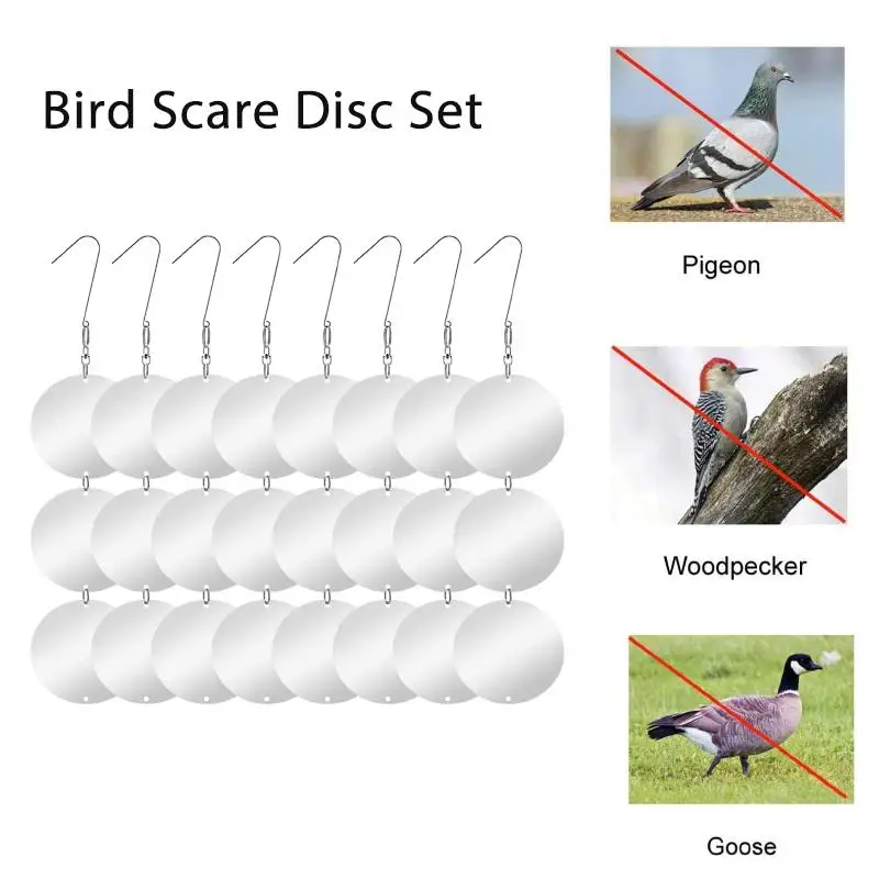 24pcs Bird Scare Disc Set Highly Reflective Double-sided Bird Reflectors Reflective Discs Set To Keep Birds Away For Garden