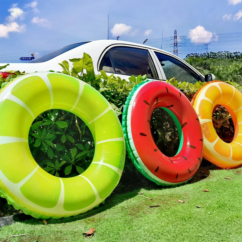 

Children's Inflatable Swimming Ring Summer Pvc Watermelon Orange Lemon Adult Swimming Ring Swimming Supplies Pool Toys