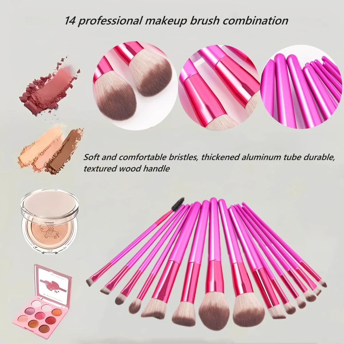 14 шт. Профессиональные кисти для макияжа