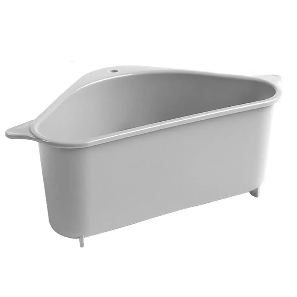 

Triangular Sink Drain Storage Shelf Kitchen Sponge Brush Holder Basket Drain Rack with Suction Cups