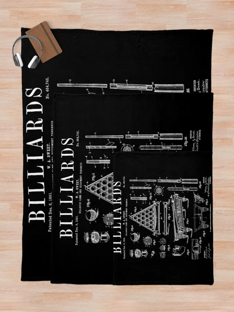 Бильярдный стол бильярдный мяч винтажный патент рисунок плед одеяло роскошные St