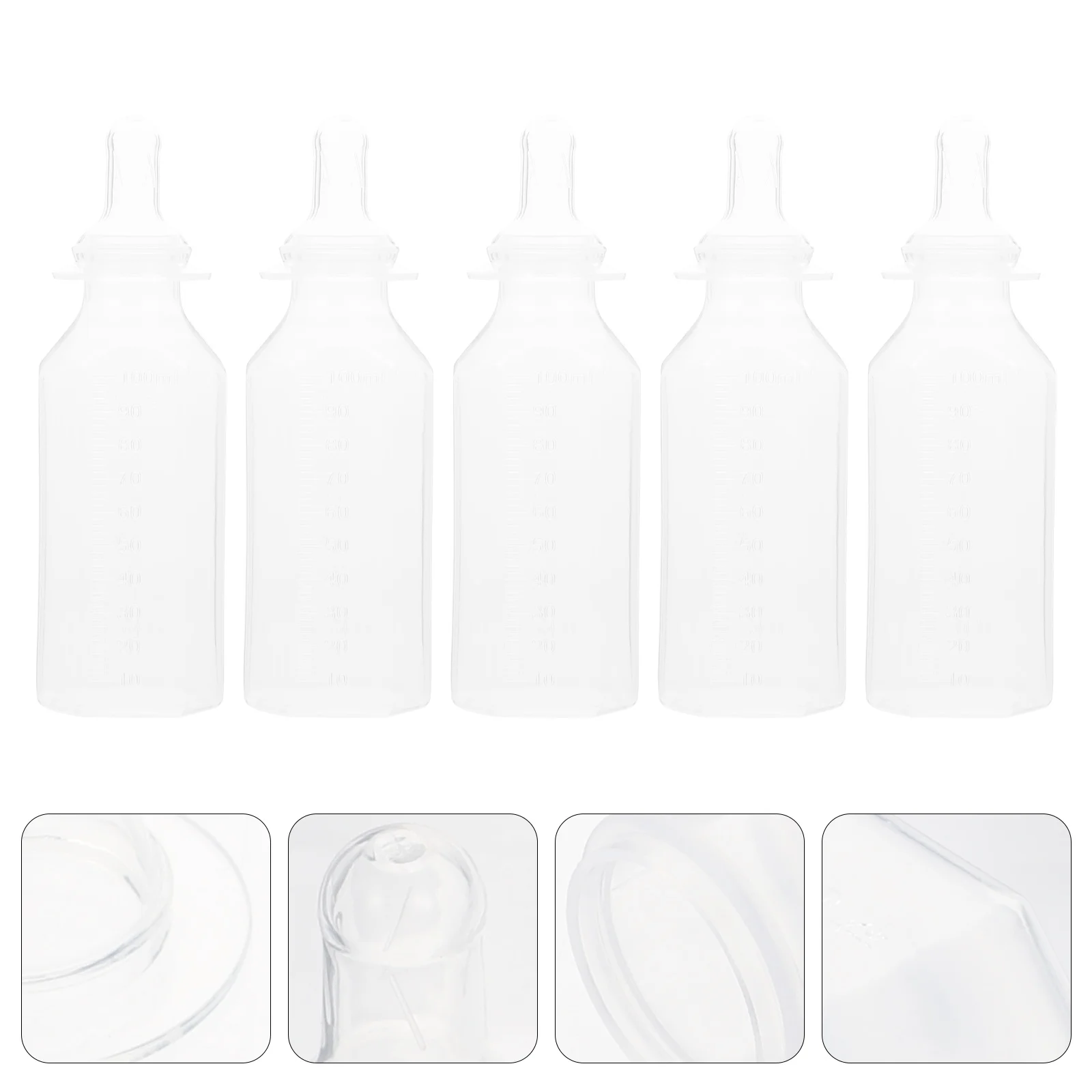 

5 шт. одноразовых бутылочек для кормления, бутылочки для молока, одноразовые кормушки для младенцев из пищевого материала для новорожденных на открытом воздухе, кормушки для сухого соска