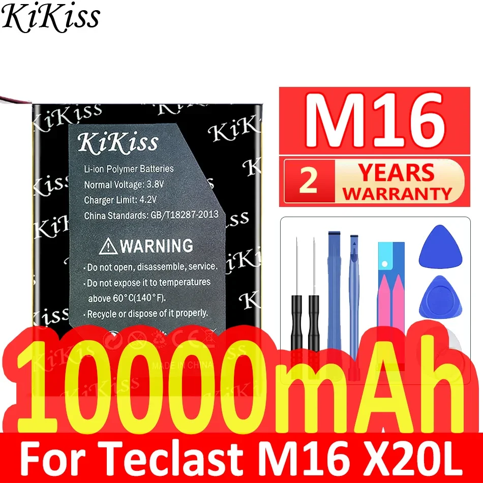 

10000mAh KiKiss Powerful Battery M 16 For Teclast M16 X20L Tablet PC 2-wire Laptop Batteries