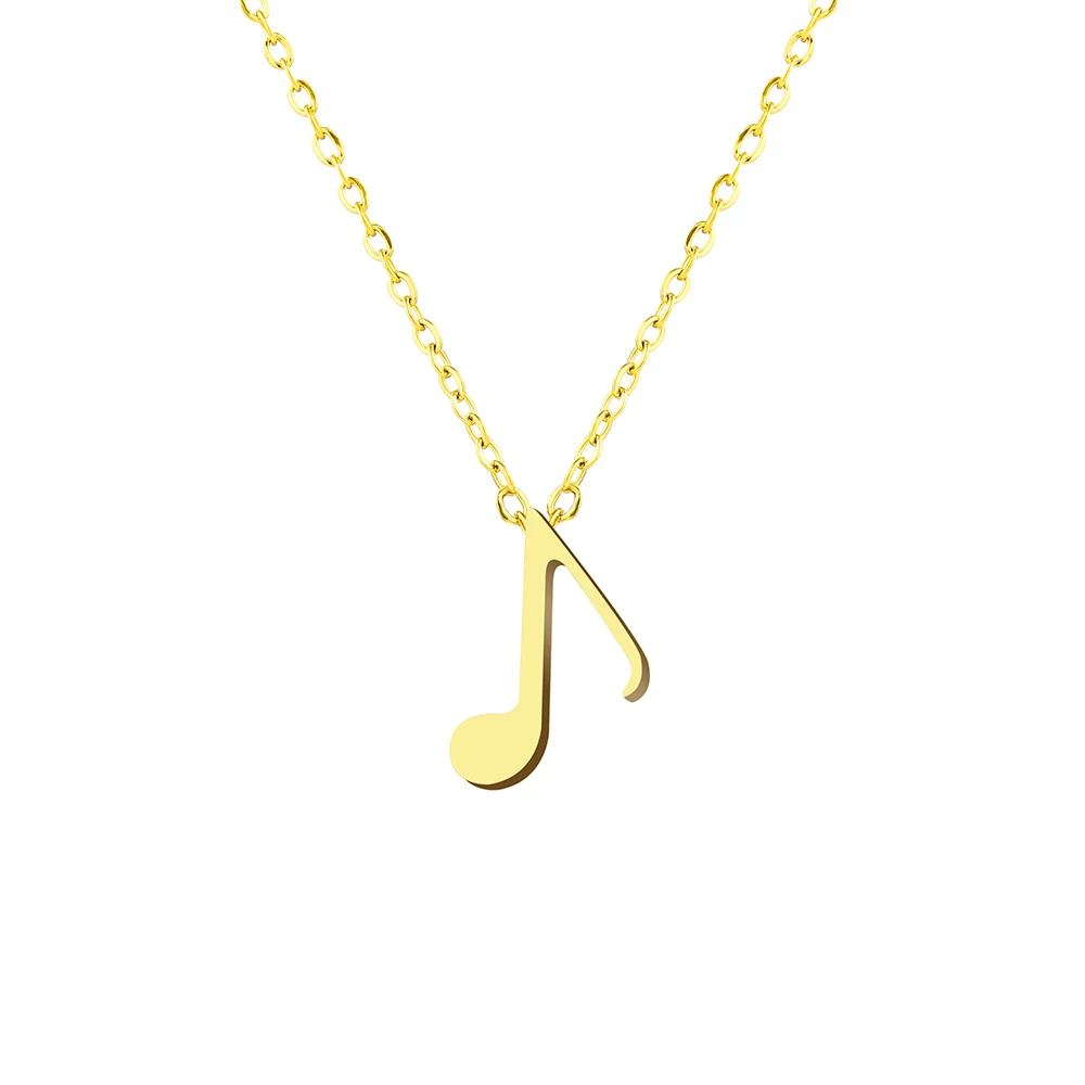 

Ожерелье из нержавеющей стали для женщин, геометрический простой кулон в виде музыкальной ноты, чокер, ожерелья, Модная элегантная бижутери...