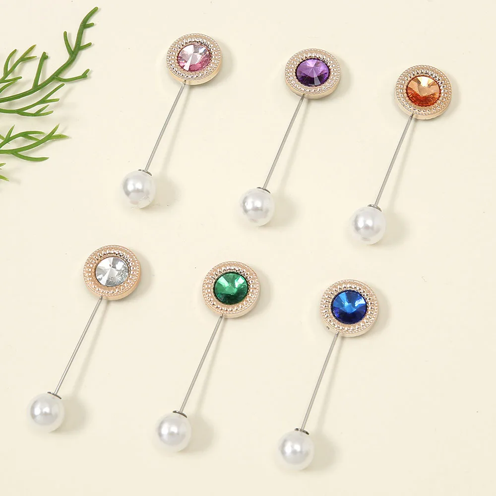 

6Pcs/set Fashion Creative Headscarf Shawl Scarf Safety Pins Women Muslim Hijab Clips Pearl Crystal Brooch Pin Sweater Lapel Pins