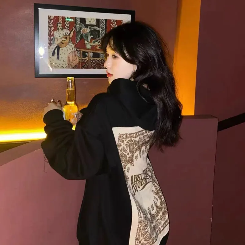 Толстовка с капюшоном для пар модная бандана в стиле Ins принтом пейсли хип-хоп