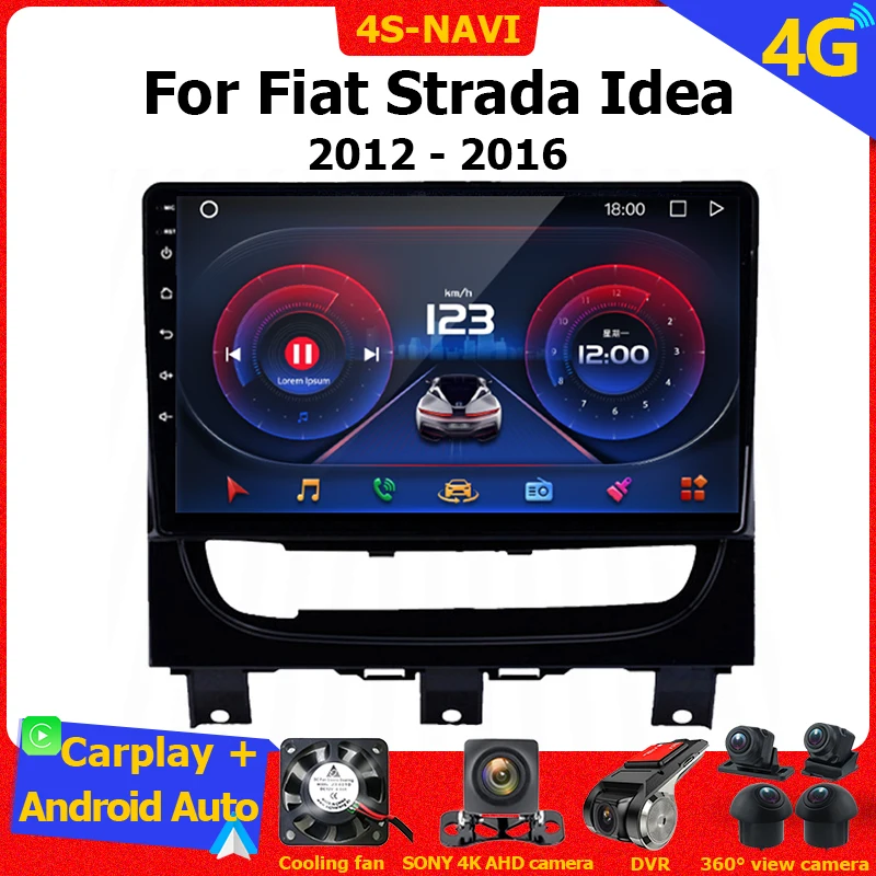 

Автомобильный радиоприемник, мультимедийный плеер для Fiat Strada Idea 2012-2016, Android, автонавигация, GPS, Авторадио, Carplay, монитор головного устройства