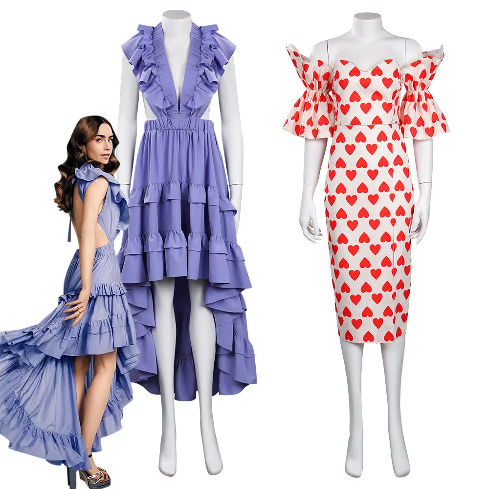 

Эмили в Париже сезон 2 платье Эмили Косплей Костюм Одежда Хэллоуин Карнавальный костюм для взрослых женщин девочек