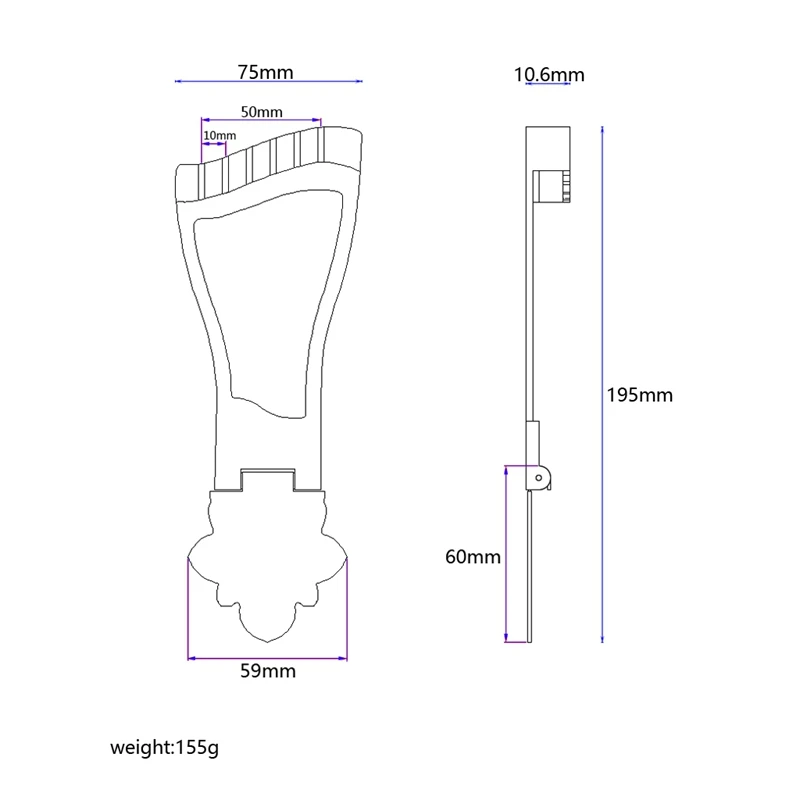 

Jazz Guitar Bridge Trapeze Tailpiece Bridge For 6 String Electric Bass Guitar Replacement Accessories